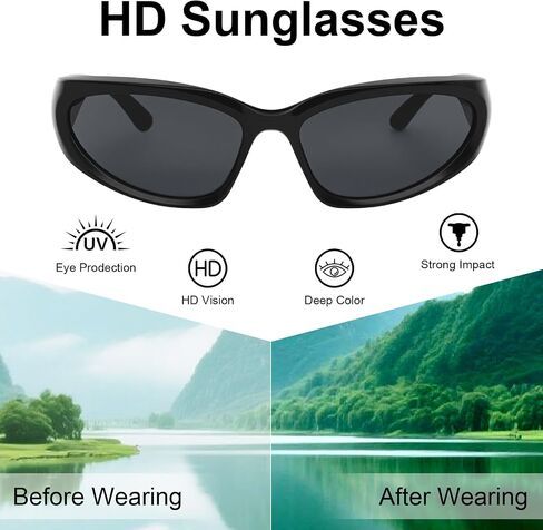 3Pack Y2K Wrap Around Sunglasses for Men Women Silver Glasses Retro 90s Fashion Sport Shades Eyeglasses in Kuwait