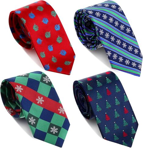 Syhood Patriotic Ties for Men 4th of July Necktie Red White Blue 250th Ties for Independence Day Party Accessories in Saudi Arabia
