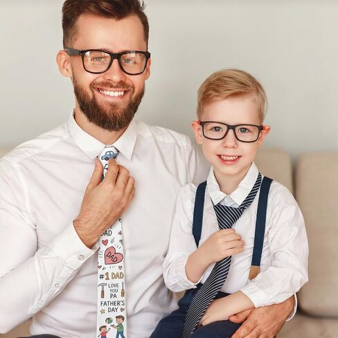 Cutecrop 12 Set Cotton Blank Tie for Father's Day Bulk DIY Color Your Own Necktie with 24 Acrylic Markers, Men's Tie Set, Pure White Bulk Crafts Ties Sets for Creative Personalized Gift in Kuwait