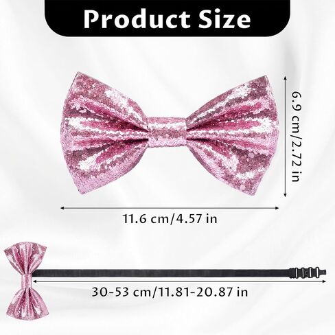 Ymapinc Sequin Bow Tie Sparkly Adjustable Glitter Necktie for Men Shiny Pre Tied Neck Ties for Banquet Carnival Costume Party in Kuwait