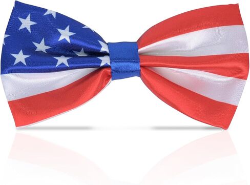 Men's American Flag Bow Tie, Adjustable USA Patriotic Bow Tie Necktie for Boy & Girl, American Flag 4th of July Bow Ties Unisex Pet Accessories in Saudi Arabia
