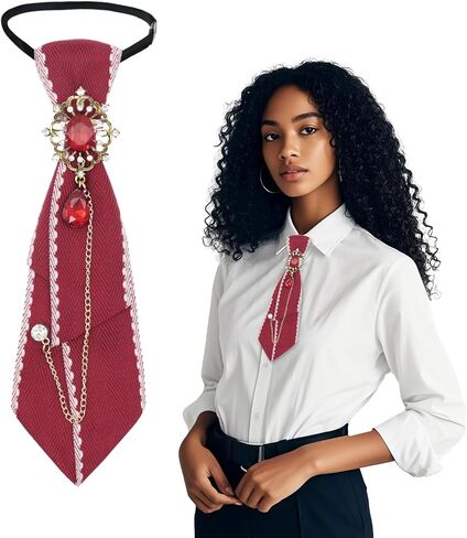 Neck Ties for Women and Men Vintage Rhinestone Bow Tie Pre-tied Mens Bowties for Girls Party School Work Casual in Kuwait