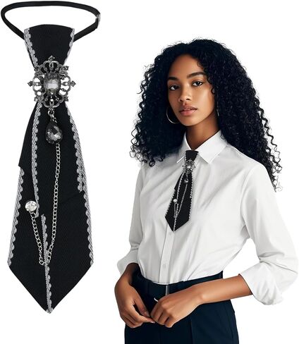 Neck Ties for Women and Men Vintage Rhinestone Bow Tie Pre-tied Mens Bowties for Girls Party School Work Casual in Kuwait