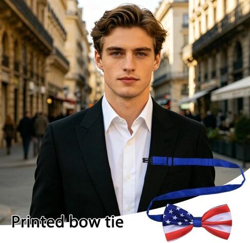 American Flag Bow Tie for Men Boys Dogs Bowtie Pretied Adjustable Bow Ties for Kids Men Independence Day Outfit Accessories for Boys Male Patriotic Bow Tie for Dogs Cats Bowties 4th of July Bow Ties in Kuwait