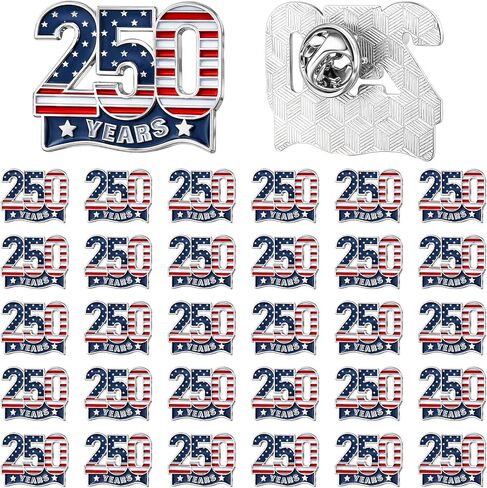 XunYee 30 Pcs American Flag Lapel Pins 250 Years Anniversary Brooch Badge Pins for 4th of July Independent Day Accessories in Kuwait