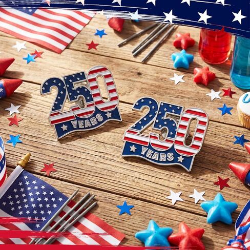 XunYee 30 Pcs American Flag Lapel Pins 250 Years Anniversary Brooch Badge Pins for 4th of July Independent Day Accessories in Kuwait