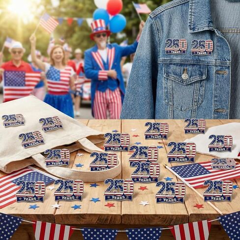 XunYee 30 Pcs American Flag Lapel Pins 250 Years Anniversary Brooch Badge Pins for 4th of July Independent Day Accessories in Kuwait