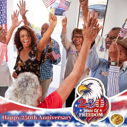 Landical 24 قطعة 250th الذكرى التلبيب دبابيس 1776-2026 الولايات المتحدة الأمريكية المينا دبوس السائبة 250 سنة 4th من يوليو عيد الاستقلال هدايا نصف المئوية in Kuwait