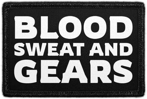 Blood Sweat and Gears - Bike | Hook and Loop Attach for Hats, Jeans, Vest, Coat | 2x3 in | by Pull Patch in Kuwait