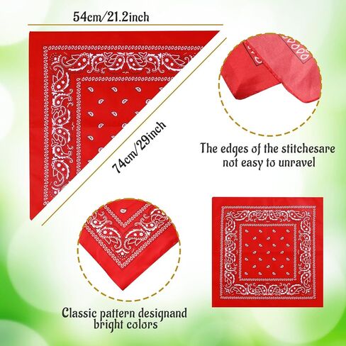 100 Pcs Bandanas multipurpose Paisley Bandanas Bulk Unisex Cowboy Bandana Head Wrap Necktie Face Cover For daily use, parties Costume Replace anytime in Saudi Arabia