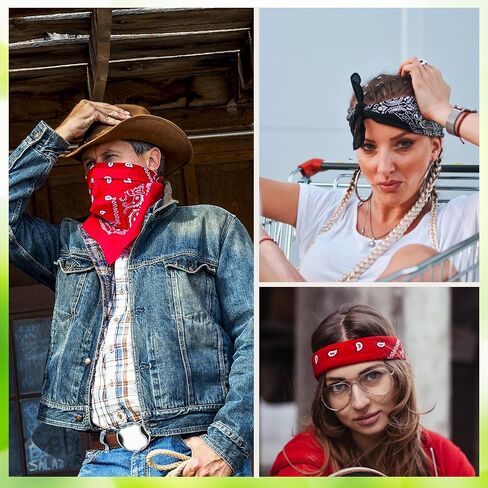 100 Pcs Bandanas multipurpose Paisley Bandanas Bulk Unisex Cowboy Bandana Head Wrap Necktie Face Cover For daily use, parties Costume Replace anytime in Saudi Arabia