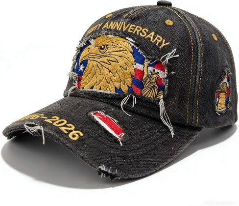 Eagle -United States 250th Anniversary Hat - Adjustable Bald Eagle Embroidered Baseball Cap for Men and Women in Saudi Arabia
