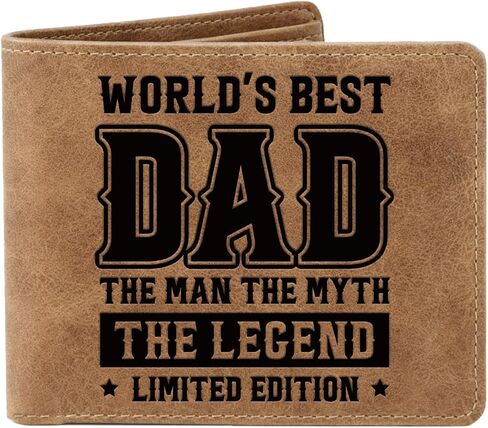 Birthday Gifts for Best Dad from Daughter Son, Fathers Day Gag Gift for Dad Husband, Leather Wallet for Men, Personalized Wallet for Fathers Day, Gift for Husband from Wife in Saudi Arabia
