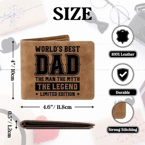 Birthday Gifts for Best Dad from Daughter Son, Fathers Day Gag Gift for Dad Husband, Leather Wallet for Men, Personalized Wallet for Fathers Day, Gift for Husband from Wife in Saudi Arabia