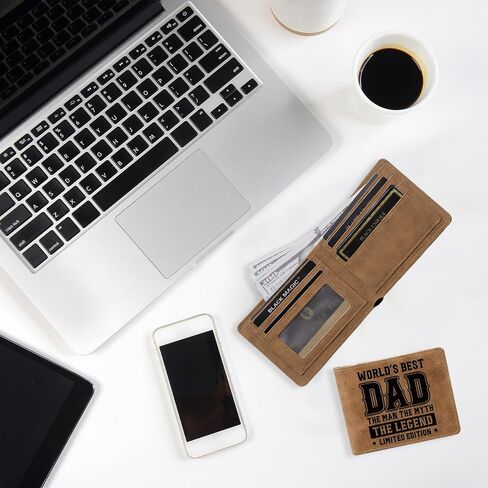 Birthday Gifts for Best Dad from Daughter Son, Fathers Day Gag Gift for Dad Husband, Leather Wallet for Men, Personalized Wallet for Fathers Day, Gift for Husband from Wife in Saudi Arabia