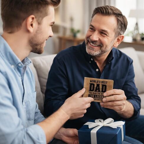 Birthday Gifts for Best Dad from Daughter Son, Fathers Day Gag Gift for Dad Husband, Leather Wallet for Men, Personalized Wallet for Fathers Day, Gift for Husband from Wife in Saudi Arabia