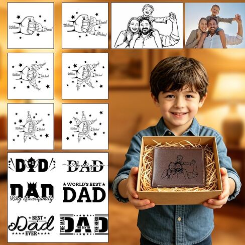 MyPupSocks Personalized Fathers Day Gift Custom Wallet for Men with Photo Name Engraving Mens Engraved Wallet for Dad Husband Boyfriend from Wife Daughter in Saudi Arabia