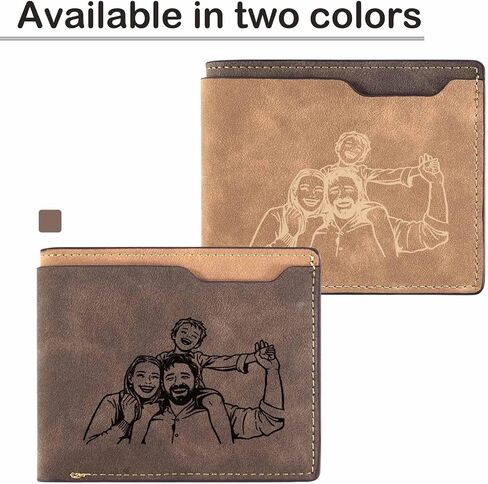 MyPupSocks Personalized Fathers Day Gift Custom Wallet for Men with Photo Name Engraving Mens Engraved Wallet for Dad Husband Boyfriend from Wife Daughter in Saudi Arabia