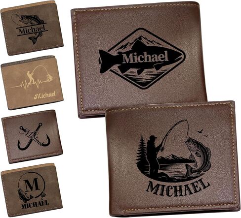 MyPupSocks Personalized Fathers Day Gift Custom Wallet for Men with Photo Name Engraving Mens Engraved Wallet for Dad Husband Boyfriend from Wife Daughter in Saudi Arabia