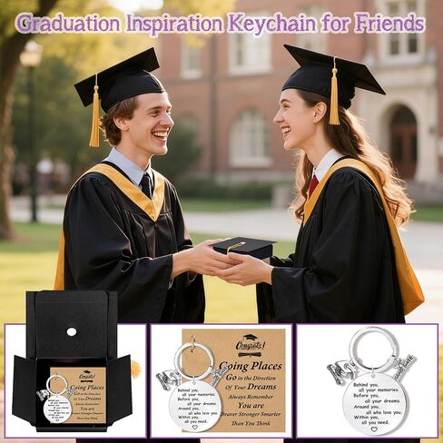 24 Sets 2026 Graduation Gifts Bulk, with Positive Behind You All Your Memories Keychain, Quote Graduation Card, Grad Cap Box for Class of 2026, Graduation Gifts for Students, Adventure Begins Gifts in Saudi Arabia