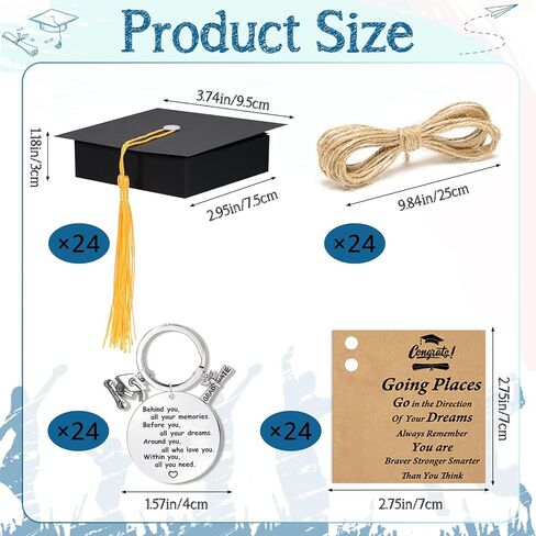24 Sets 2026 Graduation Gifts Bulk Behind You All Your Memories Keychain Quote Card Comes in Grad Cap Box for Class of 2026 Adventure Begins Gifts Graduation Gifts for Students in Saudi Arabia