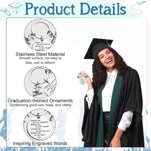 24 Sets 2026 Graduation Gifts Bulk Behind You All Your Memories Keychain Quote Card Comes in Grad Cap Box for Class of 2026 Adventure Begins Gifts Graduation Gifts for Students in Saudi Arabia
