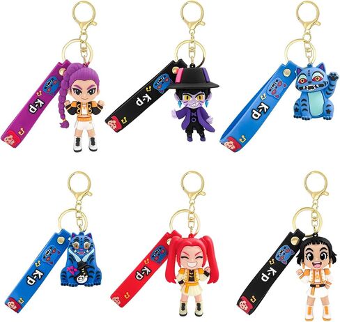 Demon Moives Hunters Cute Keychains Set, Mini Doll Figurine Collectibles Fun Keyring Jewelry Toy Gifts for Fans (6 Set) in Kuwait