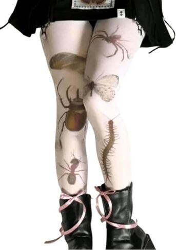 Funky Patterned Tights Y2k Whimsy Twee Stockings Y2k Colorful Fun Tights 2000s Grunge Whimsical Accessories in Kuwait