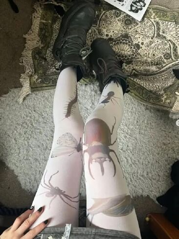 Funky Patterned Tights Y2k Whimsy Twee Stockings Y2k Colorful Fun Tights 2000s Grunge Whimsical Accessories in Kuwait