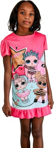 Royal Girls Girls Short Sleeve Officially Licensed Character Colorful Nightshirt…, Blue in Saudi Arabia