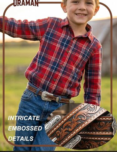 URAMAN Kids Western Skinny Belt Vintage Thin Belt for Boys Girls Cowboy Cowgirl Country Concert Party Birthday Gift in Saudi Arabia