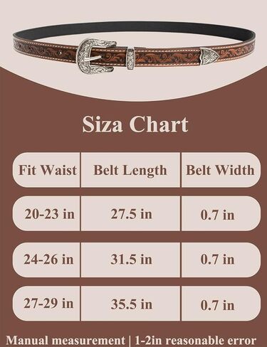 URAMAN Kids Western Skinny Belt Vintage Thin Belt for Boys Girls Cowboy Cowgirl Country Concert Party Birthday Gift in Saudi Arabia