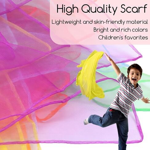 6 Colorful Juggling Scarves, 60x60cm Dance Props, Performance & Play in Kuwait