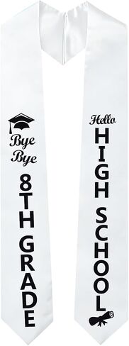 8TH Grade Graduation Stole Class of 2026, 8TH Grade Grad Sash, 8th Grade Graduation Decorations 2026, Bye Bye 8TH Grade Hello High School, Middle School Grad Stole Party Supplies in Kuwait