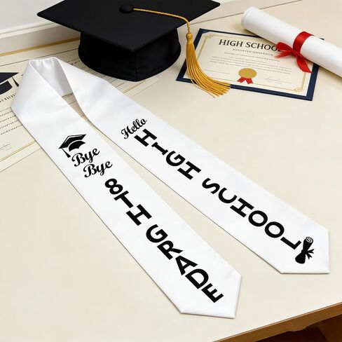 8TH Grade Graduation Stole Class of 2026, 8TH Grade Grad Sash, 8th Grade Graduation Decorations 2026, Bye Bye 8TH Grade Hello High School, Middle School Grad Stole Party Supplies in Kuwait