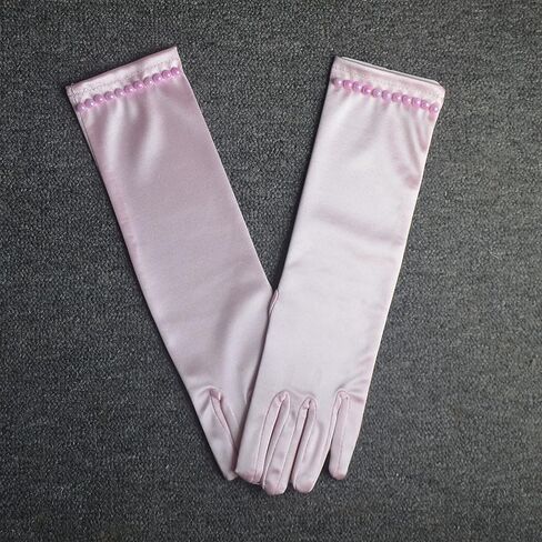 Stain Princess Gloves Flower Girls Wedding Gloves Elegant Formal Dress up Handwear for Communion Birthday Party for 6-10 Yrs in Saudi Arabia