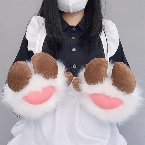 Halloween Cosplay Sheep Hoof Shape Gloves Full Finger Mitten Cute Carnivals Outdoor Plush for Girls Sheep Hoof in Saudi Arabia