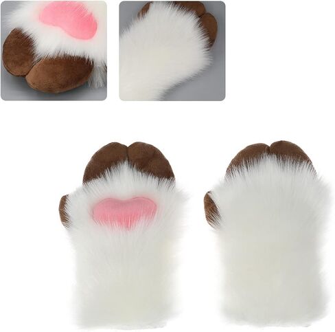 Halloween Cosplay Sheep Hoof Shape Gloves Full Finger Mitten Cute Carnivals Outdoor Plush for Girls Sheep Hoof in Saudi Arabia