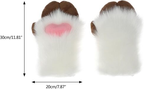 Halloween Cosplay Sheep Hoof Shape Gloves Full Finger Mitten Cute Carnivals Outdoor Plush for Girls Sheep Hoof in Saudi Arabia