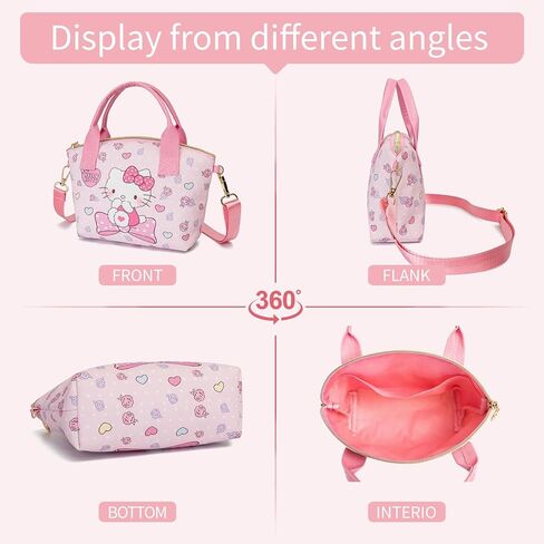 Cute Mini Pink Crossbody Bag with Keychain – Soft PU Leather Shoulder Messenger Purse for Women & Girls in Saudi Arabia