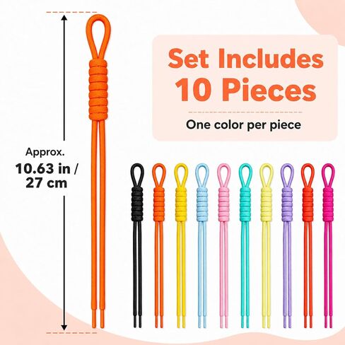 Paracord Keychain,10Pcs Rope Keychain,Paracord Bag Charm for Purse Handbag Decoration Accessories,10 Colors. in Saudi Arabia