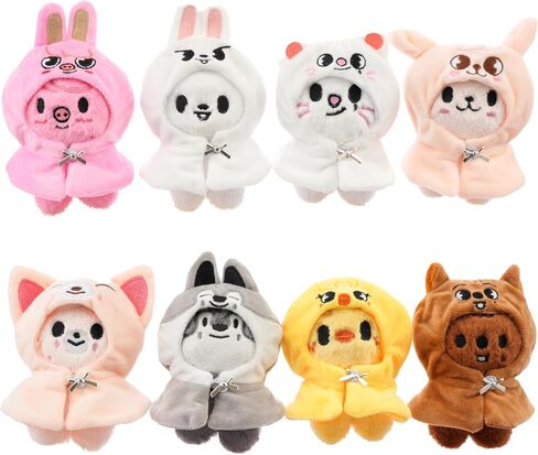 8pcs cute plush animal keychains, SKZ00 plush toy keychains, suitable for backpacks and fan collections in Kuwait