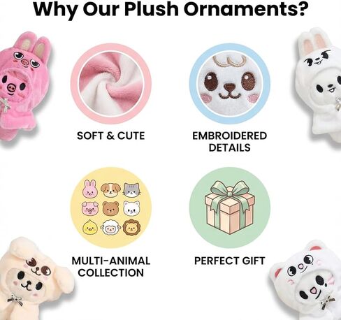8pcs cute plush animal keychains, SKZ00 plush toy keychains, suitable for backpacks and fan collections in Kuwait