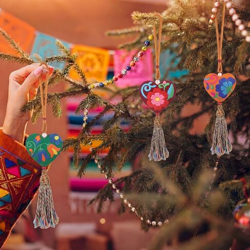 HunnmingRe 12 جهاز كمبيوتر شخصى سلسلة المفاتيح المكسيكية عيد ميلاد حزب العودة تفضل الملونة الحرفيين بوهو حقيبة سحر بوم بوم مع شرابة سلسلة مفاتيح لسينكو دي مايو حفلة عيد ميلاد لوازم محفظة حقيبة الظهر ديكور هدايا الصيف in Kuwait