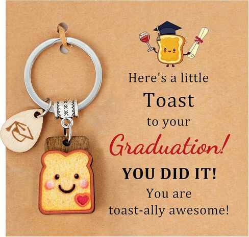PEALICIOUS Toast Keychain for Girls, New Beginnings Gifts Next Chapter, Love Engagement Housewarming Birthday New Job Gifts in Kuwait