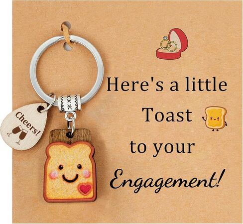 PEALICIOUS Toast Keychain for Girls, New Beginnings Gifts Next Chapter, Love Engagement Housewarming Birthday New Job Gifts in Kuwait