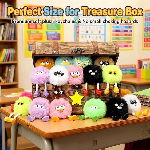 Niskite Treasure Box Toys for Classroom: 24Pcs Cute Plush Keychains - Highly Motivating Student Rewards For Teachers - Premium Class Prize For The Entire Semester in Saudi Arabia
