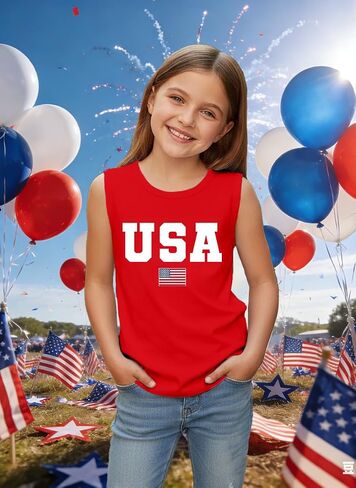 Family Matching USA Shirt American Flag 4th of July Tank Top Boys Girls Patriotic Womens Mens Vest Tee in Saudi Arabia