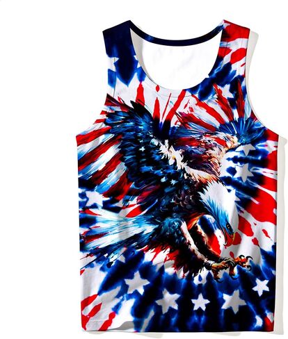 Kids Cute Animal Tie Dye Tank Tops Funny Retro Crew Neck Sleeveless Undershirt Size 5-14 in Saudi Arabia