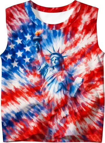 Kids Tie Dye Tank Tops for Boys and Girls Outfit Clothes Sleeveless Shirts Hippies Tees for 5-14 Years in Saudi Arabia